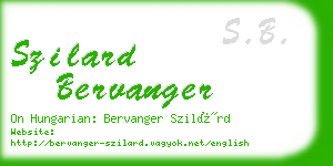 szilard bervanger business card